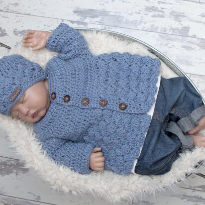 Round neck newborn cardigan 002