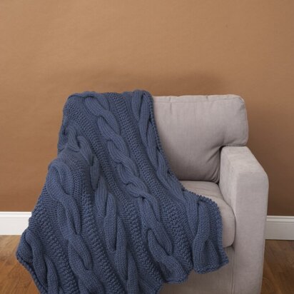 Cable Comfort Throw Lion Brand Wool-Ease Thick & Quick - 70071AD