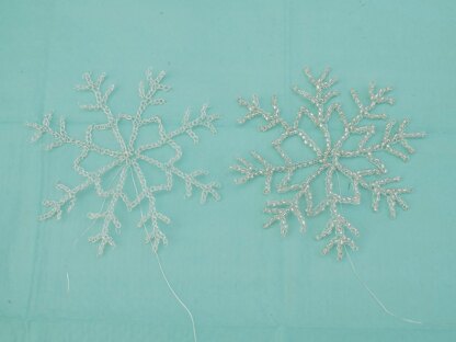 Wire Crocheted Sparkling Snowflake with Beads