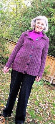 Plum Ribbed Cardigan