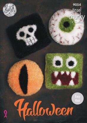 Halloween Cushions in King Cole Tinsel - 9054 - Downloadable PDF