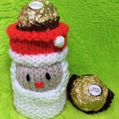 Santa Head Fererro Choc Cover - knitting pattern