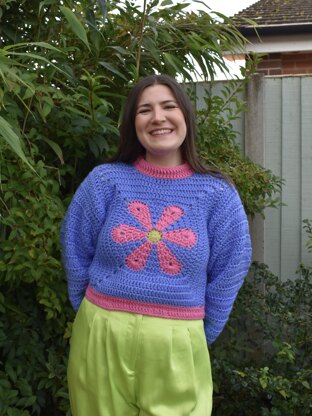 Retro flower chunky jumper/vest Crochet pattern by Realm Designs ...
