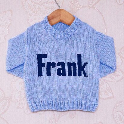 Intarsia - Frank Moniker Chart - Childrens Sweater