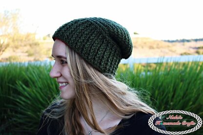 Reversible Textured Slouchy Beanie