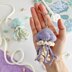 Jellyfish crochet keychain pattern Amigurumi ocean animal toy Bag charm Car mirror hanging decor