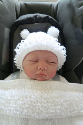 Snow Angel Car Seat Blanket & Hat