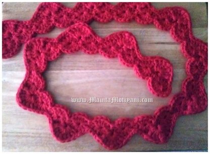 Crochet Scarf Pattern Valentine Hearts Unique Designer