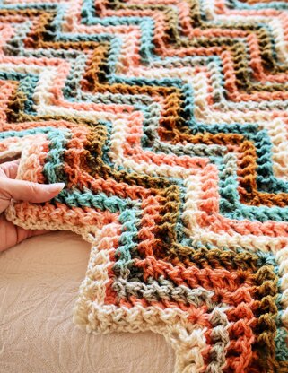 Zigzag Waffle Chevron Blanket