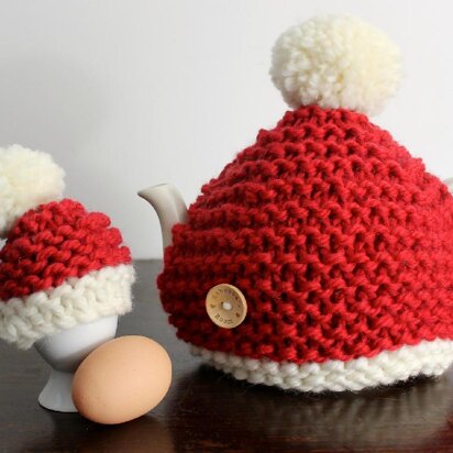 Santa Hat Tea Cosy & Egg Cosy