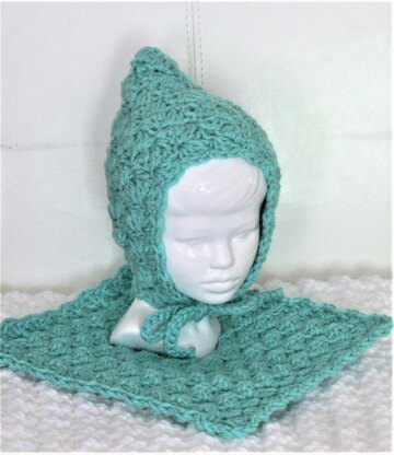 Easy Crochet Baby Puff Pixie Bonnet and Blanket