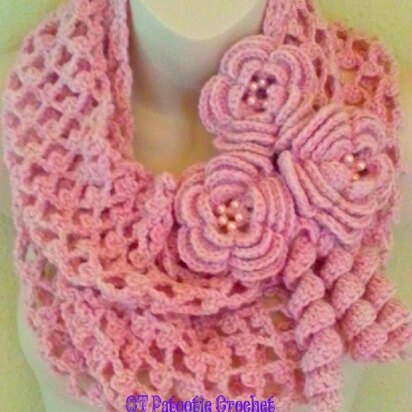 Blushing Flowers Infinity Scarf