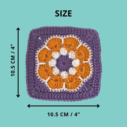 African flower granny square