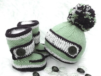 Baby Boy Set Knitted Baby Hat Baby Shoes