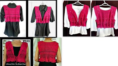 989-pink shrug vest