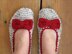 Crochet slippers with bow