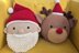 Christmas Pillow Cushion Crochet Amigurumi Santa Reindeer Rudolph Elf