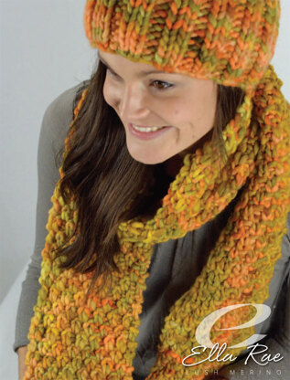 Scarf & Beanie in Ella Rae Lush Merino - ER24-01 - Downloadable PDF