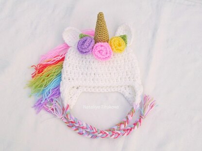 Rainbow Unicorn Baby Hat and Diaper Cover