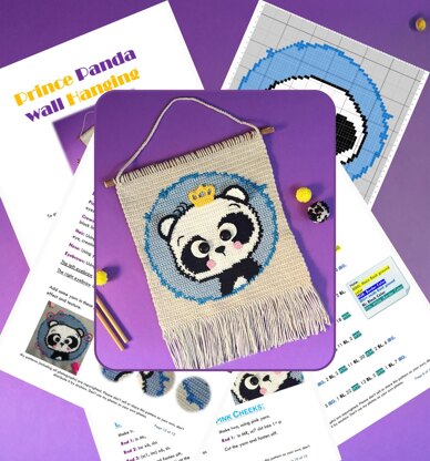 Adorable Panda Wall Hanging Crochet Pattern with 3D Details