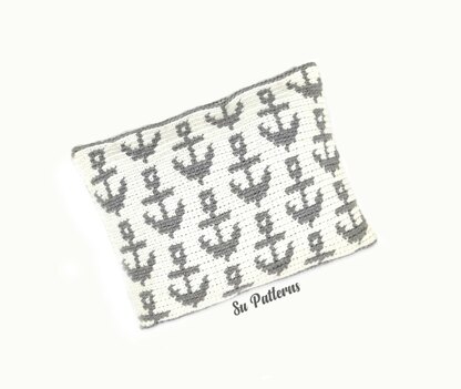 Anchor Tapestry Crochet Clutch