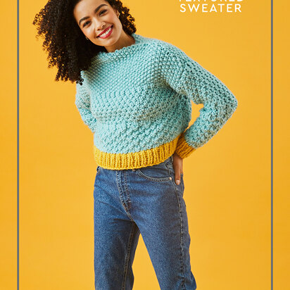 Ombre Textured Jumper - Free Knitting Pattern For Women in Paintbox Yarns Simply Super Chunky