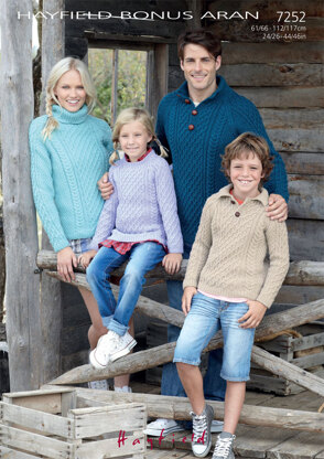 Knitted Sweaters in Hayfield Bonus Aran with Wool - 7252 - Downloadable PDF