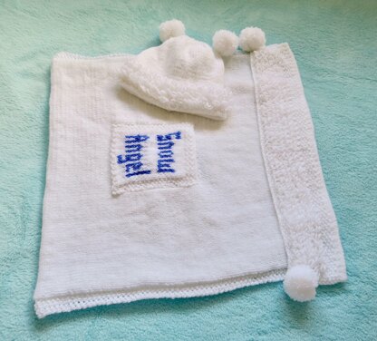 Snow Angel Car Seat Blanket & Hat