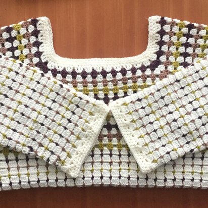 NOSTALGIA - Vintage Retro Style Crochet Granny Square Jumper Sweater