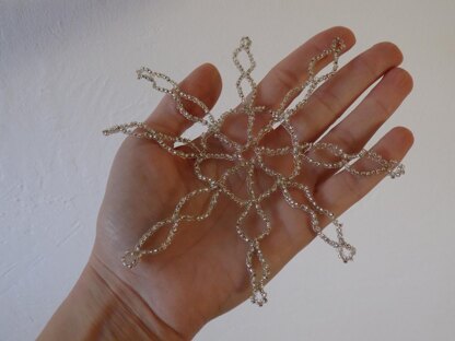 Wire Crocheted Snowflake with Beads