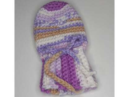 Häkelanleitung für süße Baby-Fäustlinge zum Binden