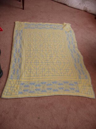 Reversible Celtic Patterns Baby Blanket