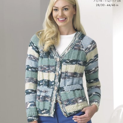 Cardigan & Sweater in King Cole Big Value Multi Chunky - 4245 - Downloadable PDF