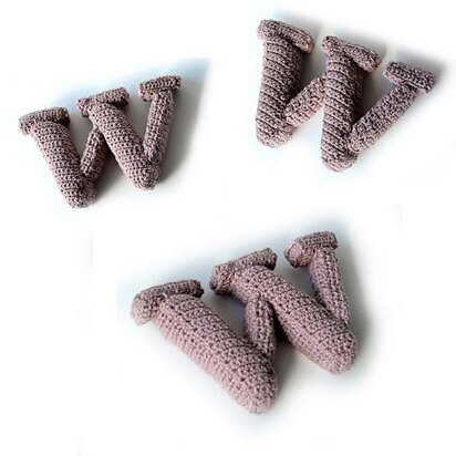 Letter W Crochet Pattern, 3D Letter Amigurumi