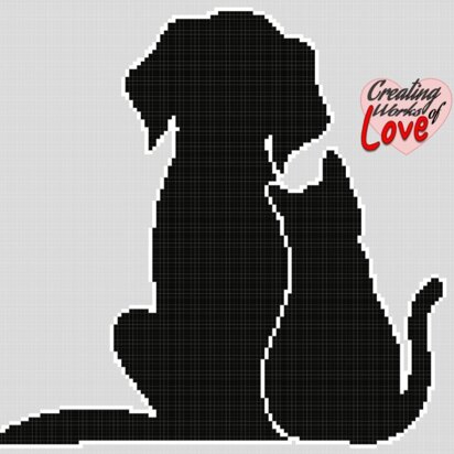 Cat And Dog Silhouette Stitch graph