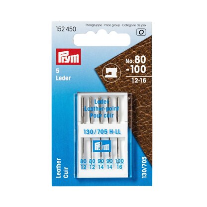 Prym Leather Sewing Machine Needles 130/705 80-100 Assorted