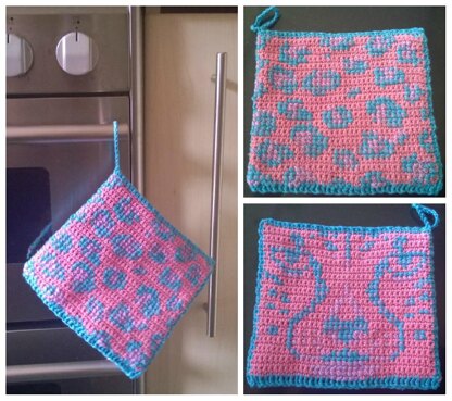 Crochet Pattern for a Funky Leopard inspired Pot Holder