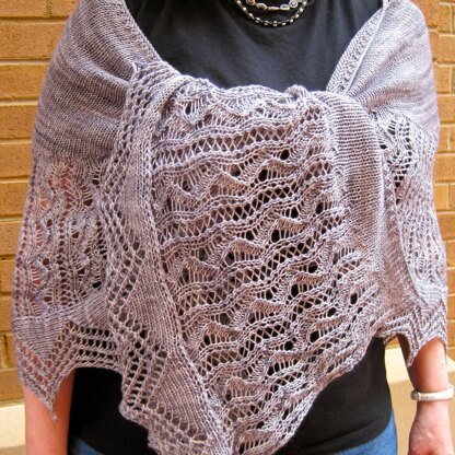 The Silver Spring Long Wingspan Lace Shawl