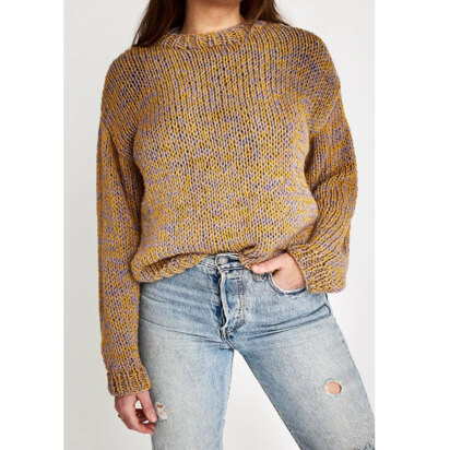 Free Caron Adult Knit Crew Neck Pullover Pattern