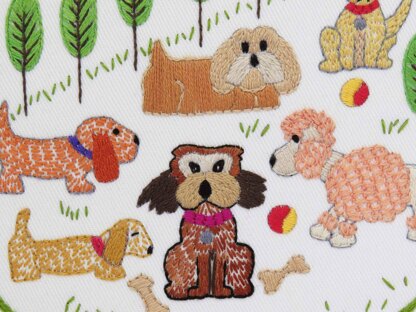 Stitchdoodles Dog Park Hand Embroidery Pattern