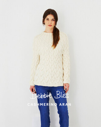 "A Line Cable Sweater" - Sweater Knitting Pattern For Women - Sweater Knitting Pattern For Women in Debbie Bliss Cashmerino Aran - DB029
