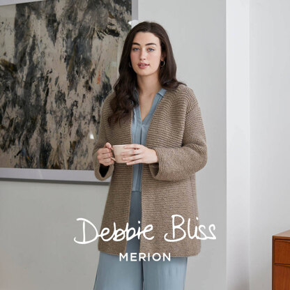 "Ray" - Jacket Knitting Pattern Women in Debbie Bliss Merion by Debbie Bliss