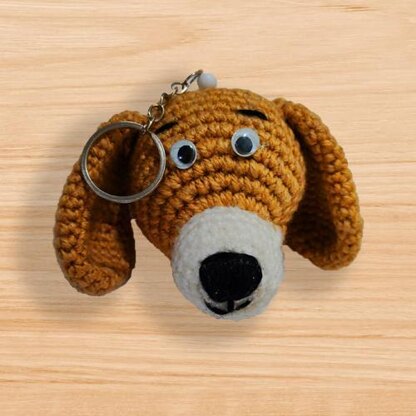 Amigurumi dog keychain