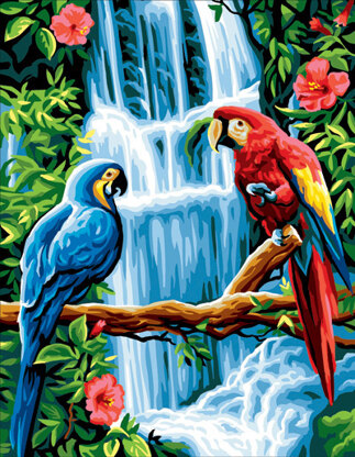 Royal Paris Macaws Needlepoint Canvas