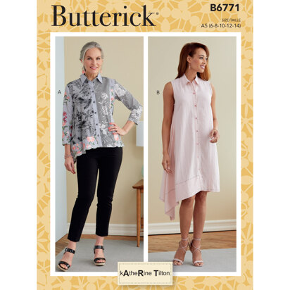 Butterick Damenhemd und Kleid B6771 - Schnittmuster