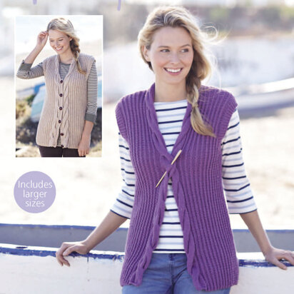 Woman's Waistcoats in Hayfield Bonus Aran - 8099 - Downloadable PDF