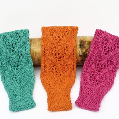 Lacy Hearts Headband - knitting pattern