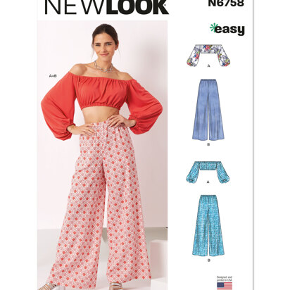 New Look Misses' Top and Pants N6758 - Paper Pattern, Size A (XS-S-M-L-XL)