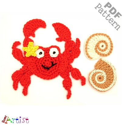 Crab + Shell Applique