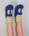 Childrens Superfast Stripe Sock T Bar Sandal Slippers